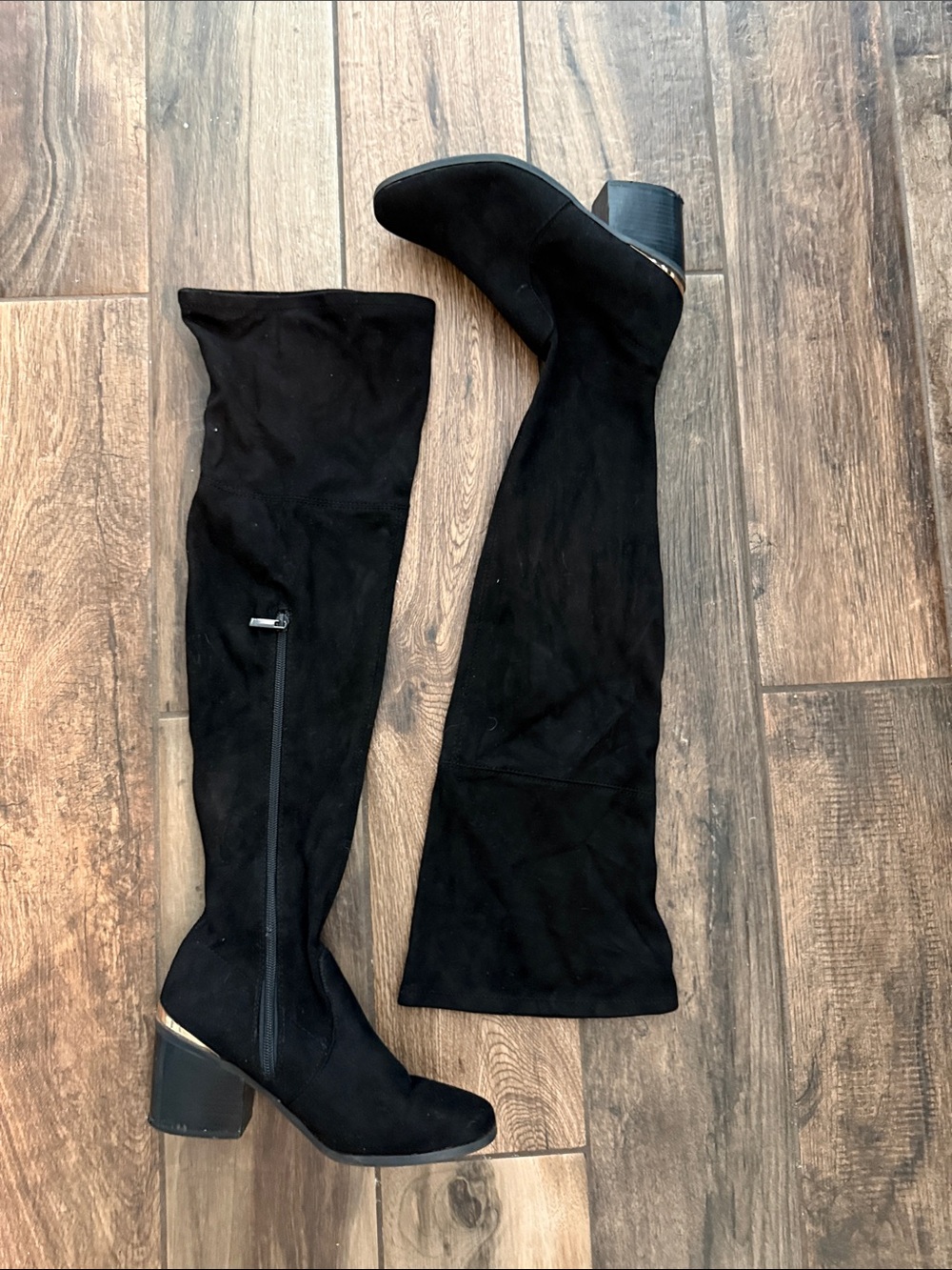 Women’s Black Over-the-Knee Block Heel Boots